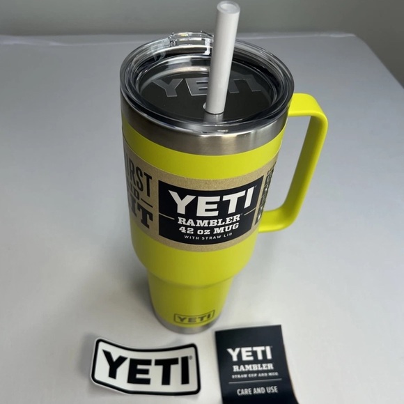 Yeti Other - YETI Rambler 42oz Mug With Straw Lid Limited Edition Firefly Yellow- New W/tags